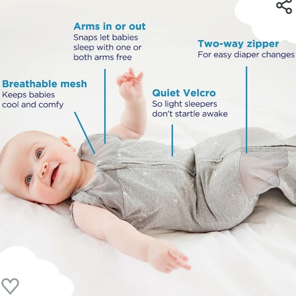 Happiest Baby Sleepea 5-Second Swaddle 100% Organic Cotton Baby Swaddle Blanket - Picture 2 of 5